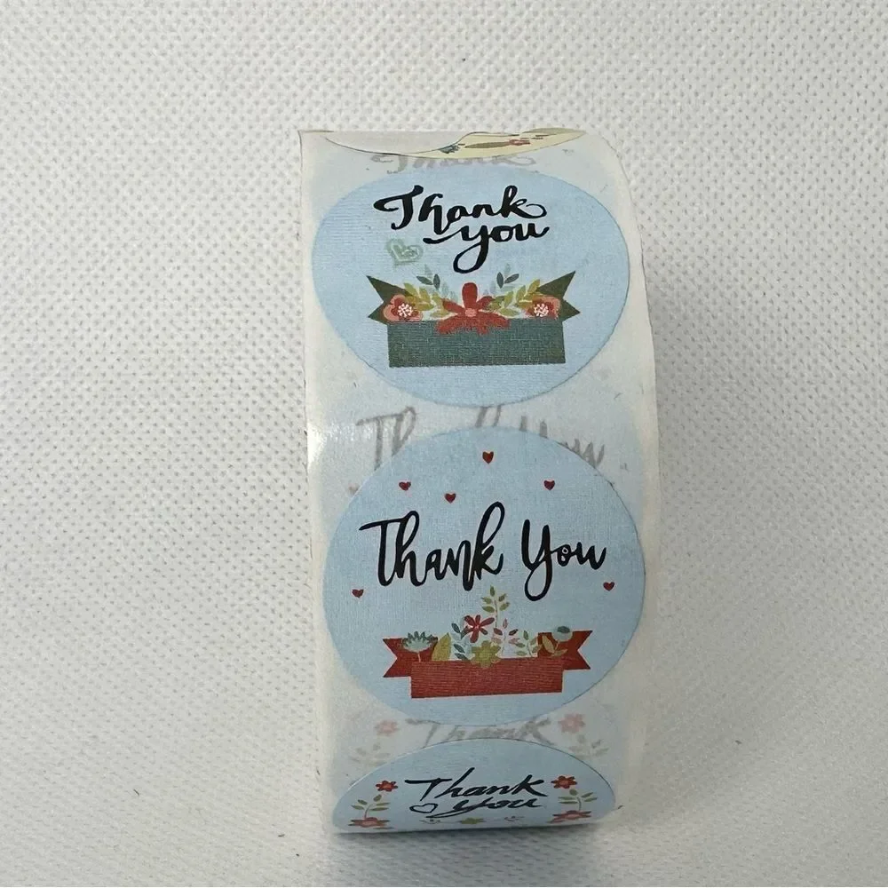 Thank You Sticker 8 Kinds of Pattern Purchase Label Present | Seal box